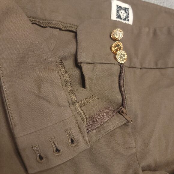 Anne Klein Women's 2  (29x29) Pants Dress Brown Pleated Stretch Trousers Career - Picture 8 of 12